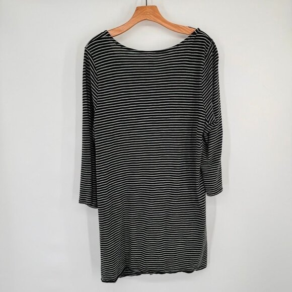 Pure Jill womens Asymmetric-Button Tunic Black & White Stripes Size XL Tall - Picture 7 of 9